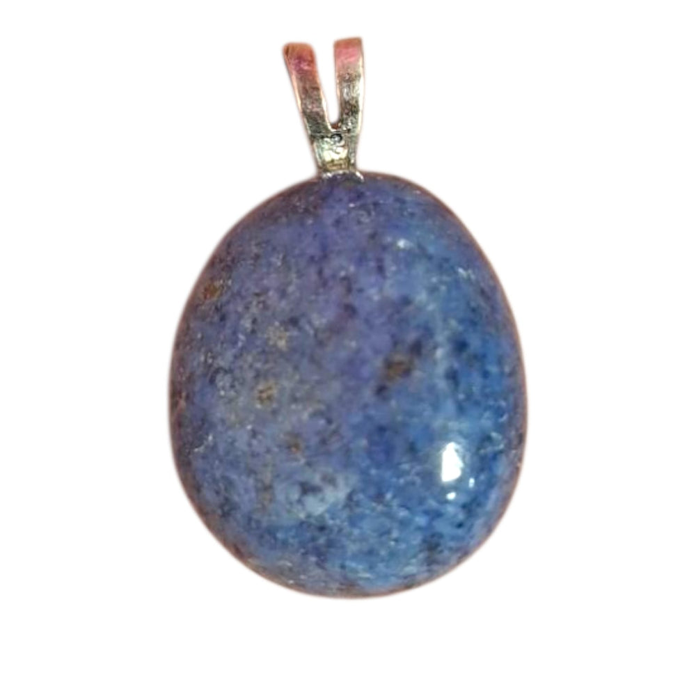 Dumorterite pendant with deep indigo tones set in hallmarked sterling silver – crystal necklace for mental clarity, patience, and calm communication