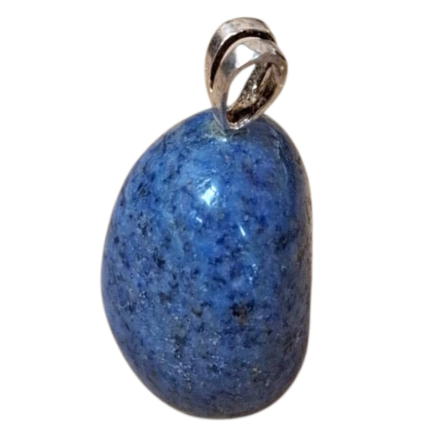 Dumorterite pendant with deep indigo tones set in hallmarked sterling silver – crystal necklace for mental clarity, patience, and calm communication