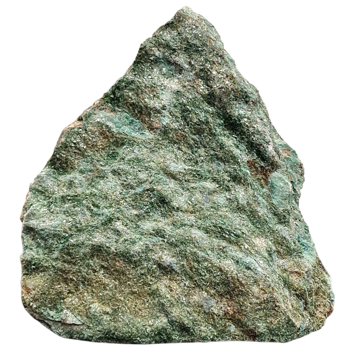GeoFossils Raw Fuchsite Freeform – shimmering green crystal for heart healing, emotional renewal, and compassionate energy work.