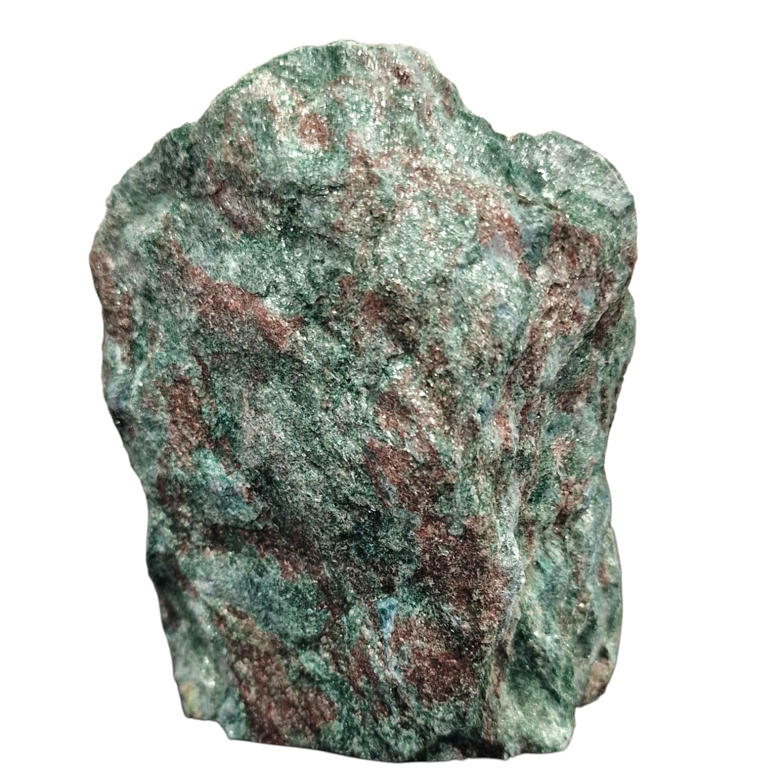 GeoFossils Raw Fuchsite Freeform – shimmering green crystal for heart healing, emotional renewal, and compassionate energy work.