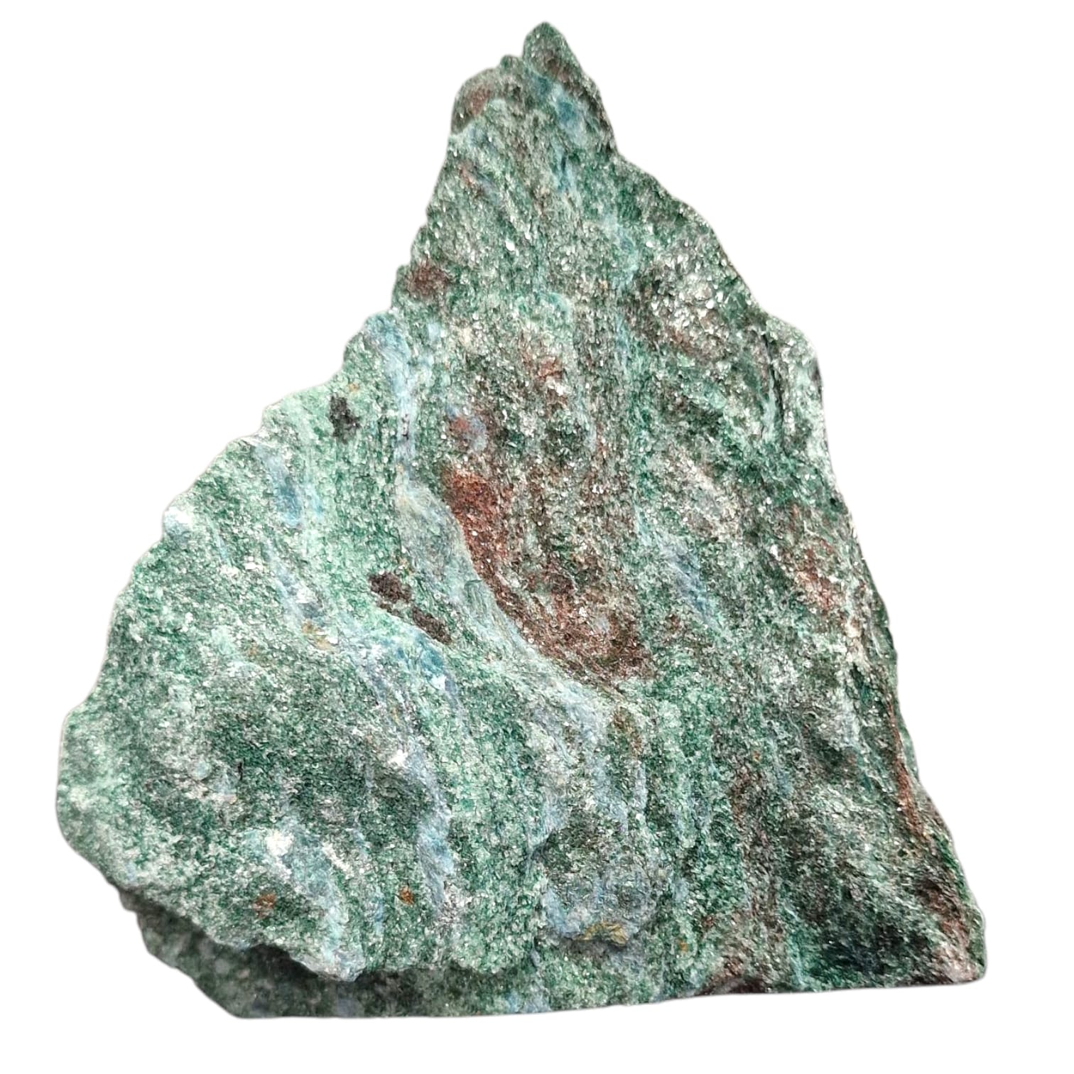 GeoFossils Raw Fuchsite Freeform – shimmering green crystal for heart healing, emotional renewal, and compassionate energy work.