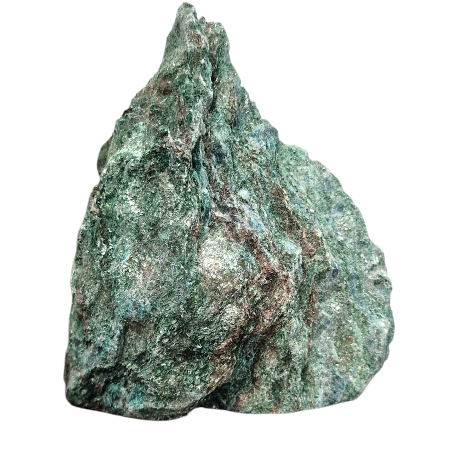 GeoFossils Raw Fuchsite Freeform – shimmering green crystal for heart healing, emotional renewal, and compassionate energy work.