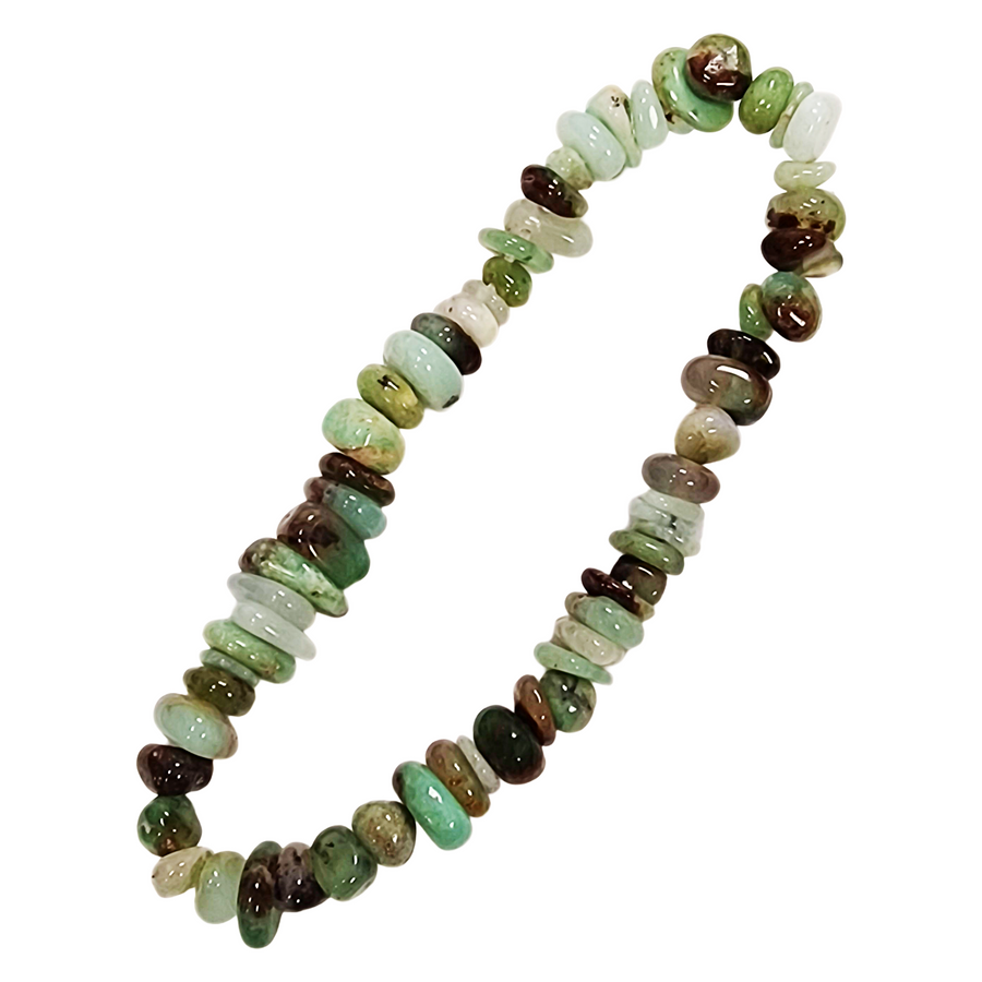 Chrysoprase Gem Chip bracelet with natural crystal chips