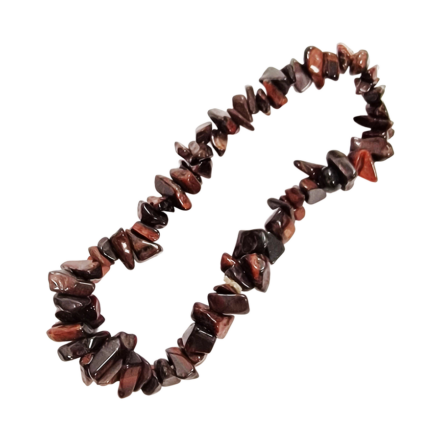 Red Tigers Eye Gem Chip bracelet with natural crystal chips

Crystal bracelet for confidence, motivation, and vitality

Crystal chip bracelet with elastic fit for daily wear