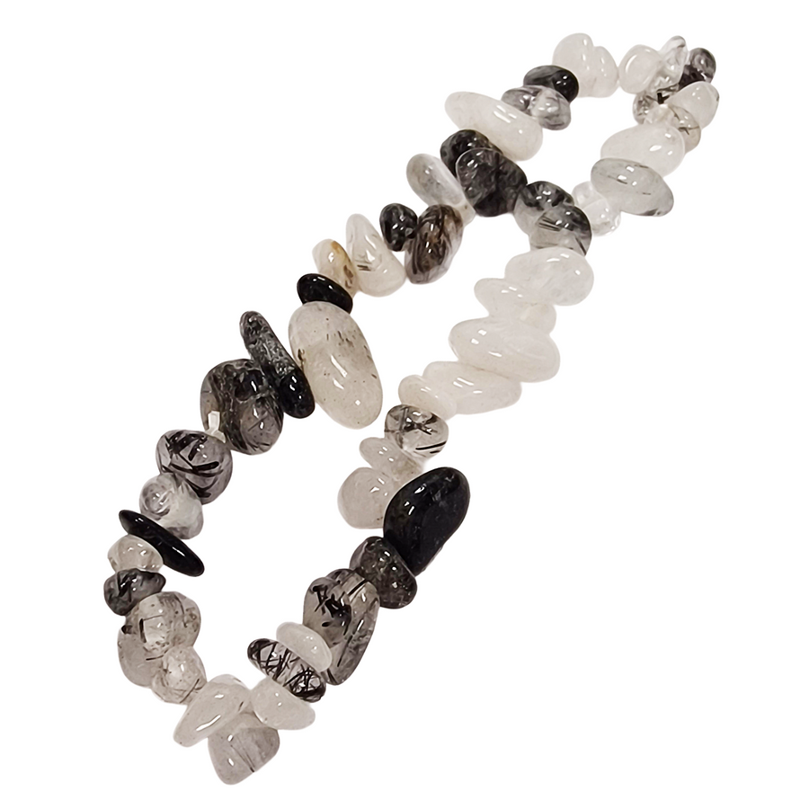 Tourmalinated Quartz Gem Chip bracelet with natural crystal chips

Crystal bracelet for protection, balance, and clarity

Crystal chip bracelet with elastic fit for daily wear