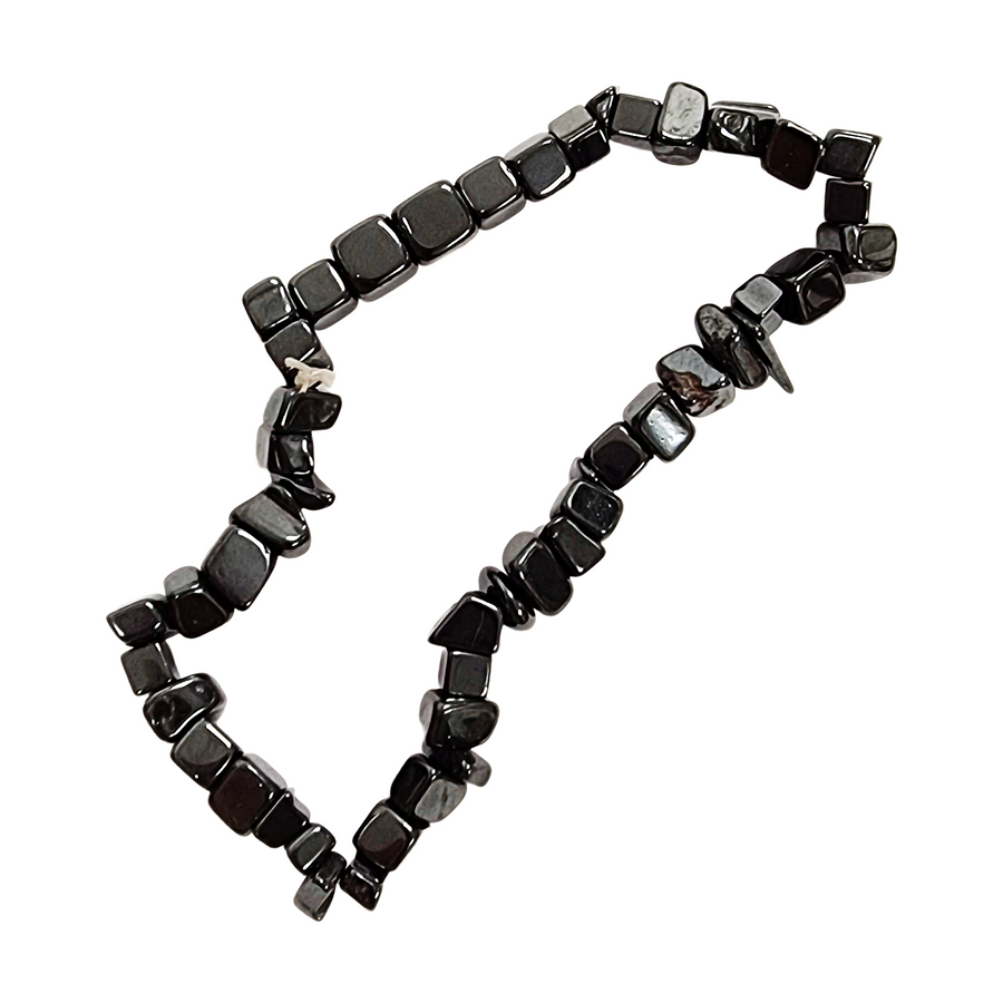 Hematite Gem Chip bracelet with natural crystal chips