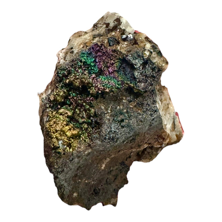 Iridescent Goethite stone showing natural rainbow hues – grounding and stabilizing crystal for energy balancing and collectors.