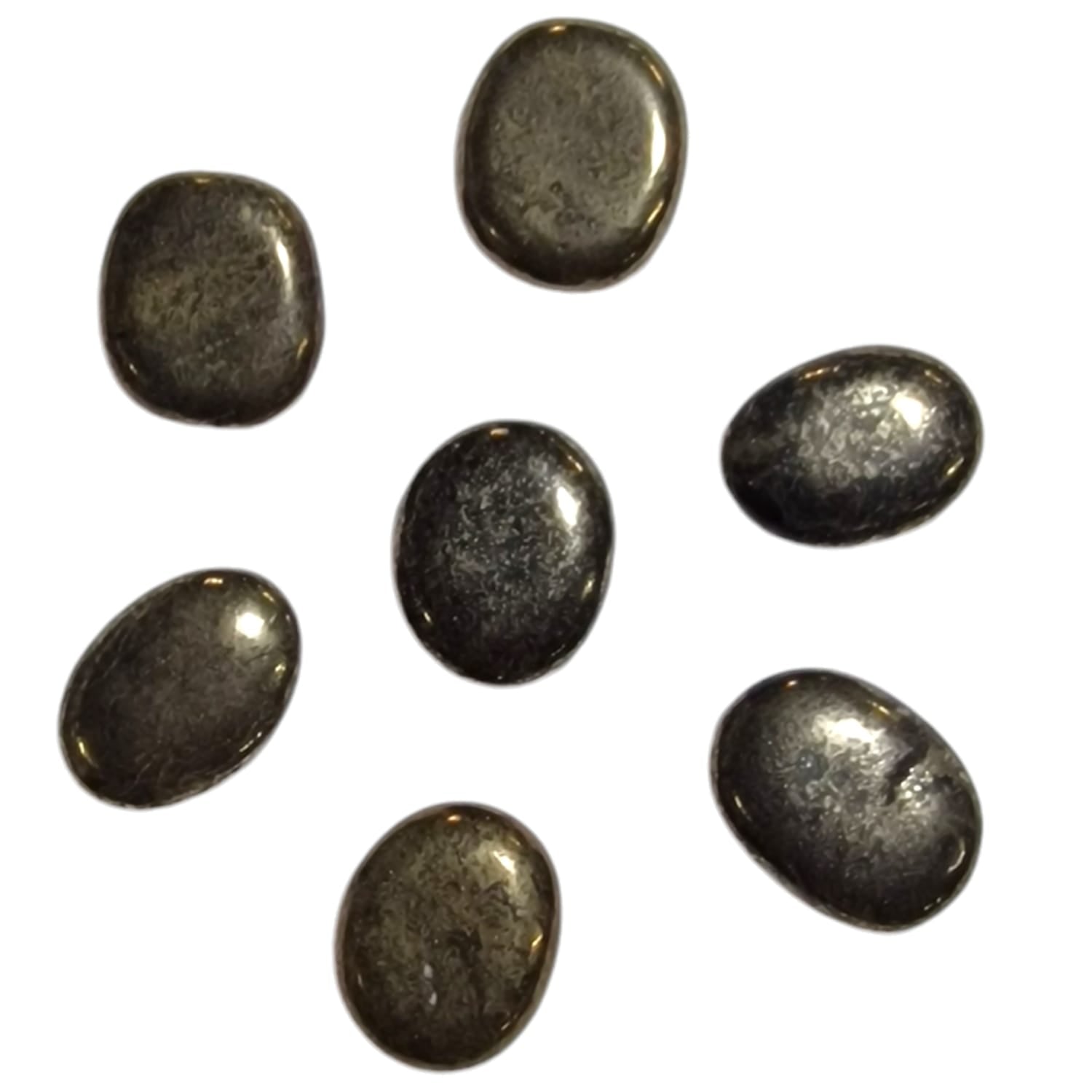 Healer’s Gold Mini Oval by GeoFossils – smooth, dark stone with a unique blend of gold flecks, perfect for grounding, energy amplification, and connecting with the Root and Solar Plexus Chakras.