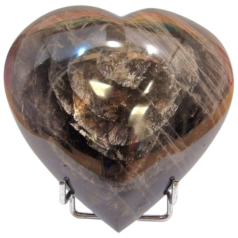 GeoFossils Black Moonstone Heart – Exact Crystal Piece Shown for Emotional Support and Intuitive Insight