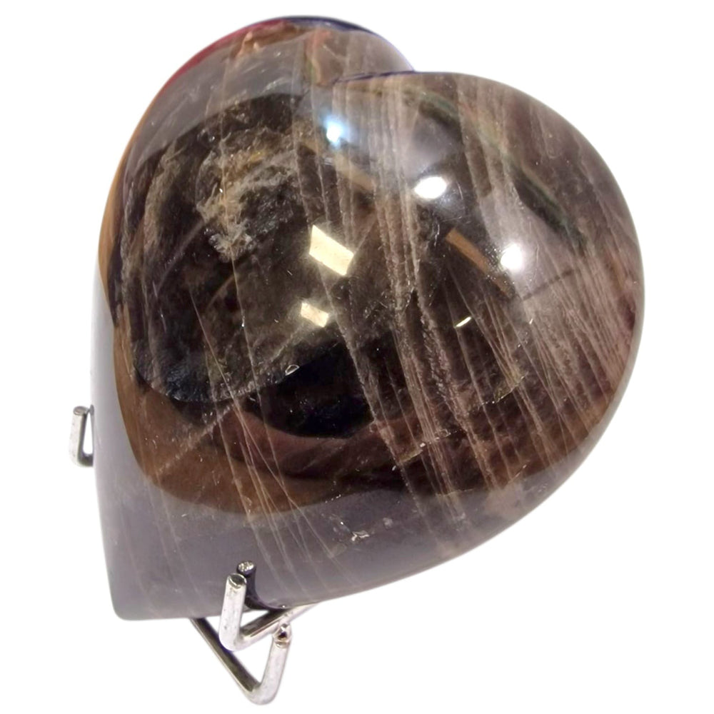 GeoFossils Black Moonstone Heart – Exact Crystal Piece Shown for Emotional Support and Intuitive Insight