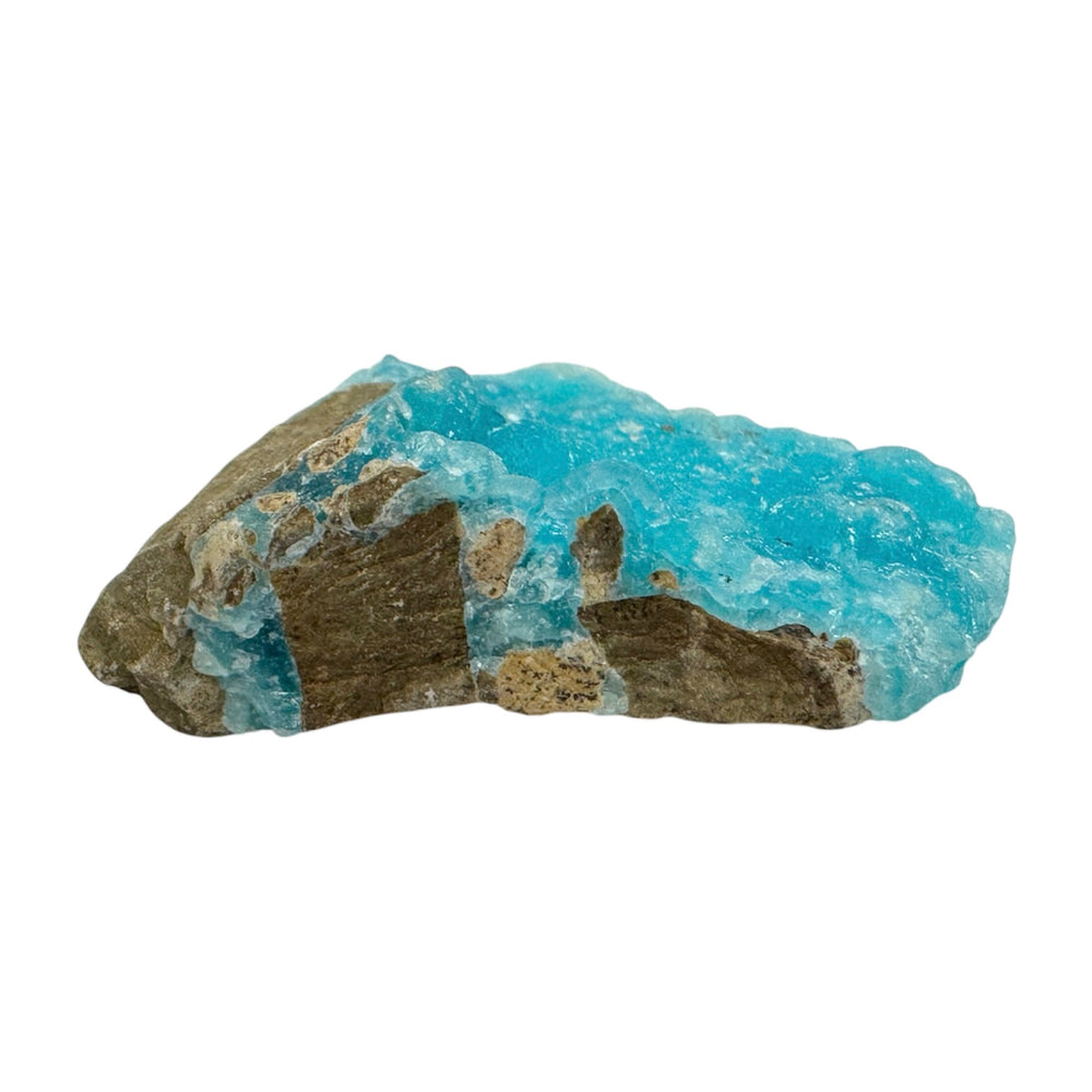 GeoFossils Hemimorphite Specimen 10g (DRC) – exact crystal shown, blue-green zinc silicate for communication, compassion, and emotional healing. Natural gemstone prepared in the UK.