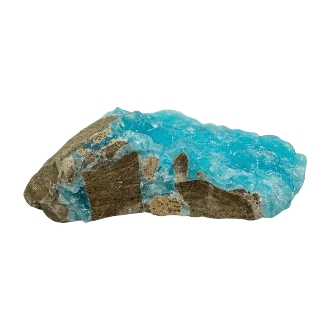GeoFossils Hemimorphite Specimen 10g (DRC) – exact crystal shown, blue-green zinc silicate for communication, compassion, and emotional healing. Natural gemstone prepared in the UK.
