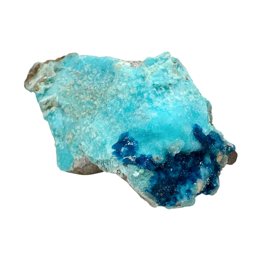 GeoFossils Hemimorphite Specimen 230g (DRC) – exact blue-green zinc silicate crystal shown, for compassion, communication, and emotional healing. Prepared in the UK.