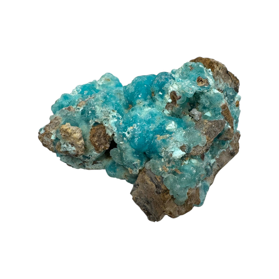 GeoFossils Hemimorphite Specimen 90g (DRC) – exact blue-green zinc silicate crystal shown, for communication, compassion, and emotional healing. Prepared in the UK.