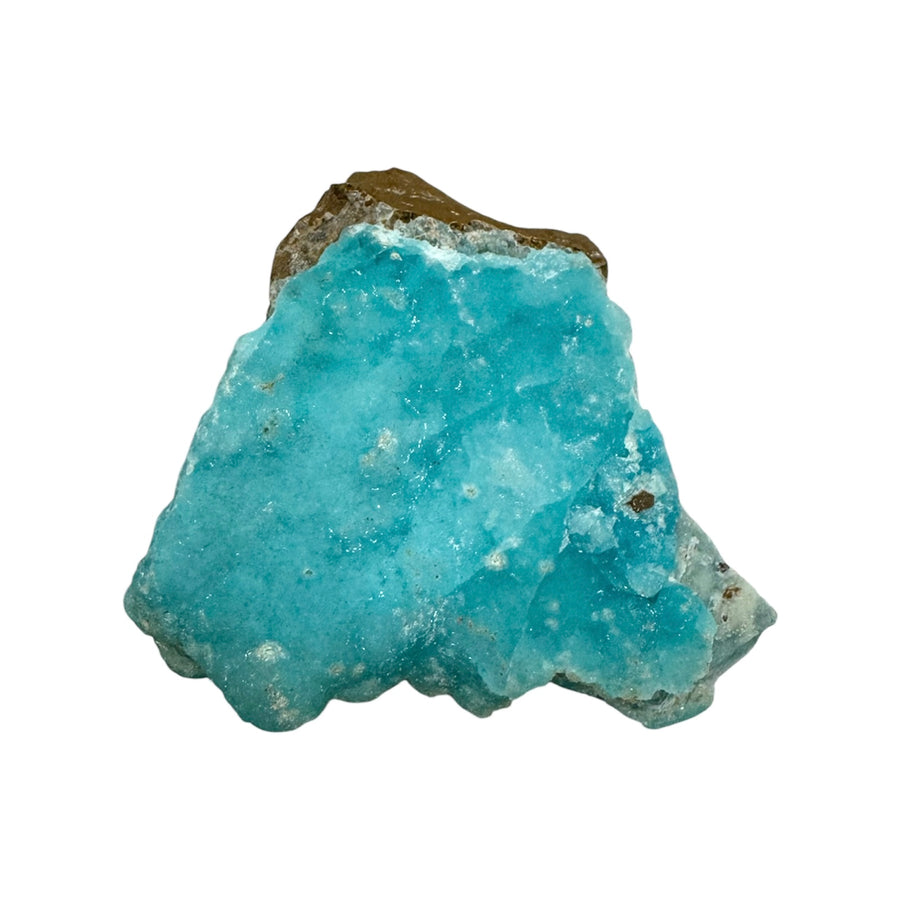 GeoFossils Hemimorphite Specimen 60g (DRC) – exact blue-green zinc silicate crystal shown, for communication, compassion, and emotional healing. Prepared in the UK.