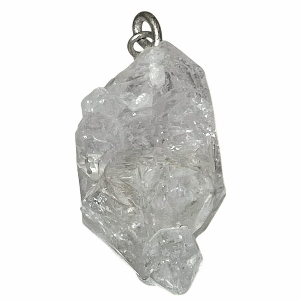Herkimer Diamond pendant with clear double-terminated crystal set in hallmarked sterling silver – crystal necklace for clarity, amplification and spiritual growth