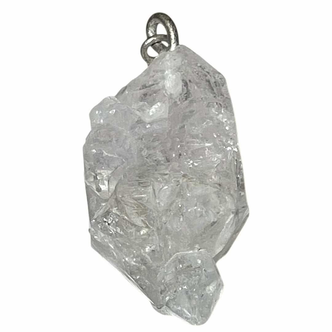 Herkimer Diamond pendant with clear double-terminated crystal set in hallmarked sterling silver – crystal necklace for clarity, amplification and spiritual growth