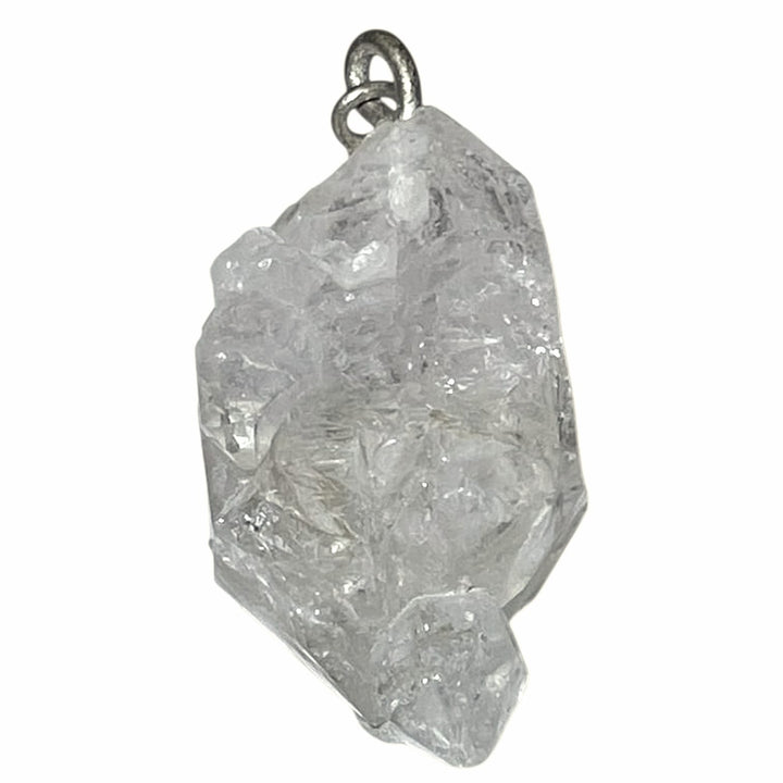 Herkimer Diamond pendant with clear double-terminated crystal set in hallmarked sterling silver – crystal necklace for clarity, amplification and spiritual growth