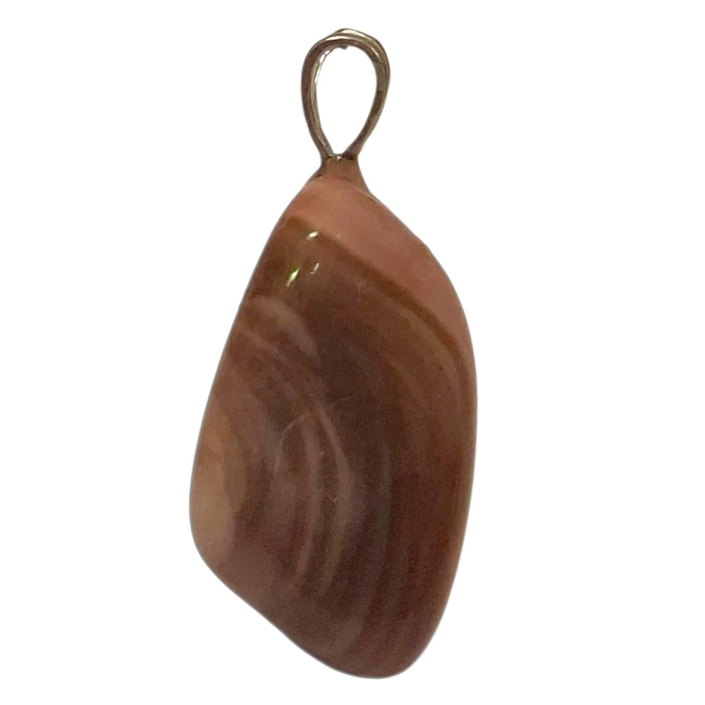 Imperial Jasper pendant with layered earthy tones set in hallmarked sterling silver – crystal necklace for grounding, emotional healing, and self-worth