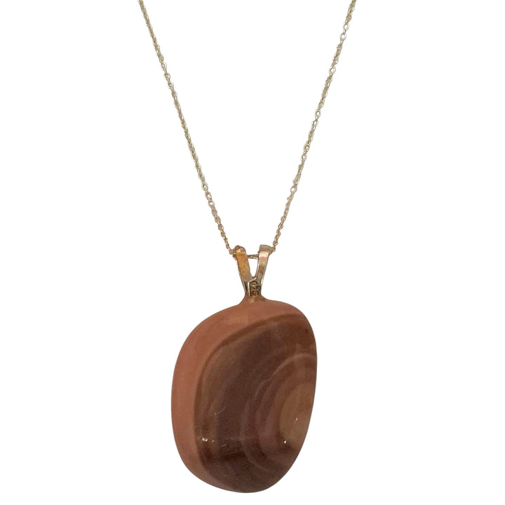 Imperial Jasper pendant with layered earthy tones set in hallmarked sterling silver – crystal necklace for grounding, emotional healing, and self-worth