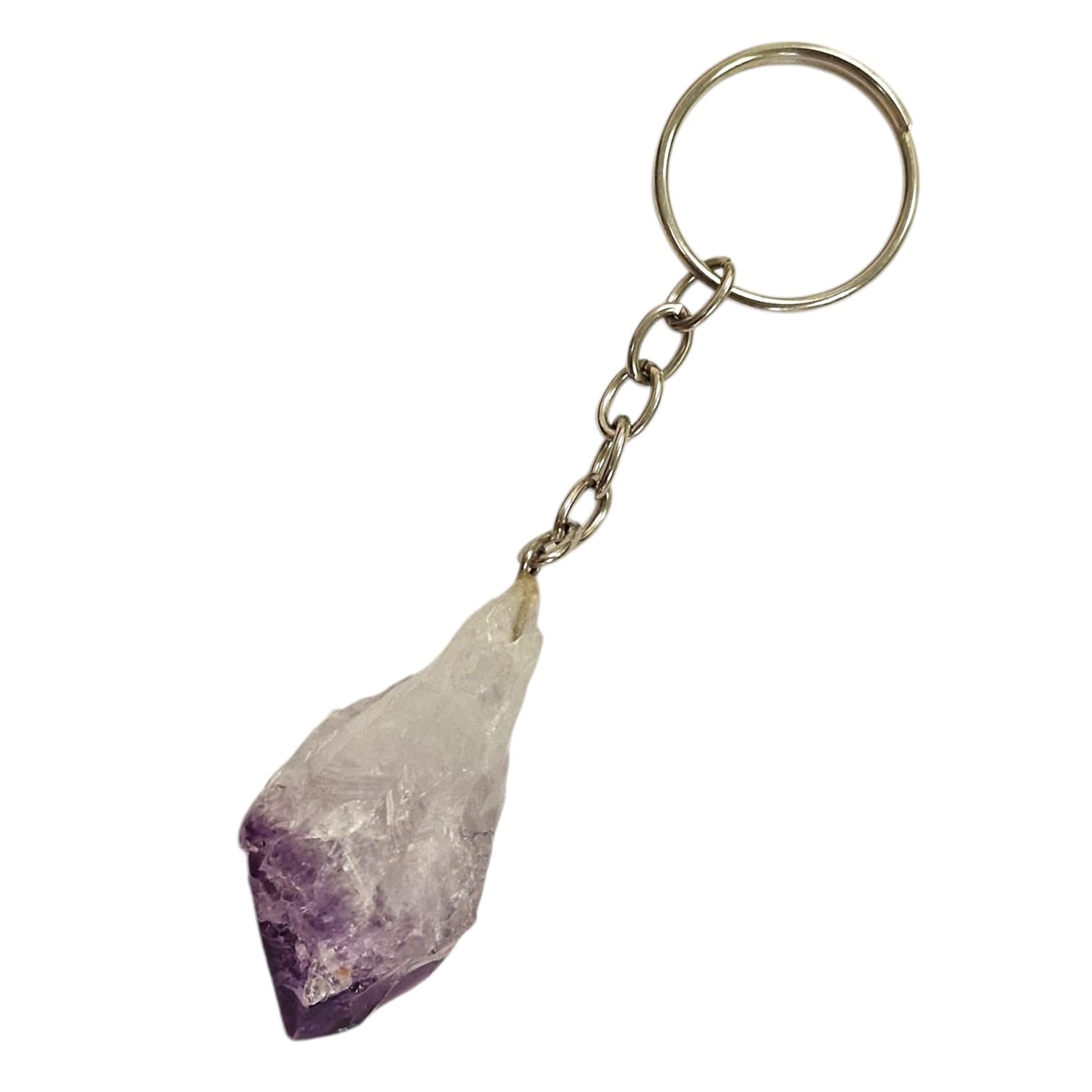 GeoFossils Crystal Keyring Collection featuring Black Tourmaline, Quartz Cluster, Smokey Quartz, and Citrine for grounding, protection, clarity, and positivity.
