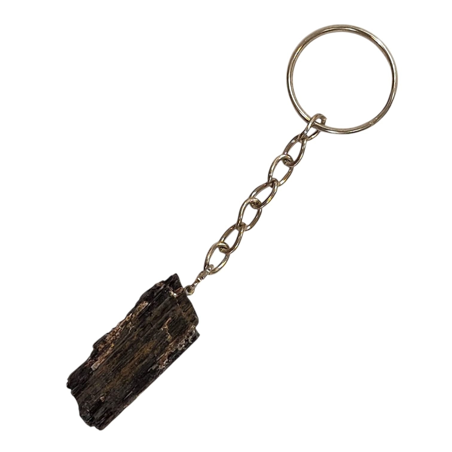 GeoFossils Crystal Keyring Collection featuring Black Tourmaline, Quartz Cluster, Smokey Quartz, and Citrine for grounding, protection, clarity, and positivity.