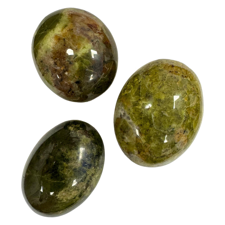GeoFossils Kiwi Opal Galets – intuitively picked green opal palm stone for renewal, peace, and emotional healing. Hand-prepared in the UK.