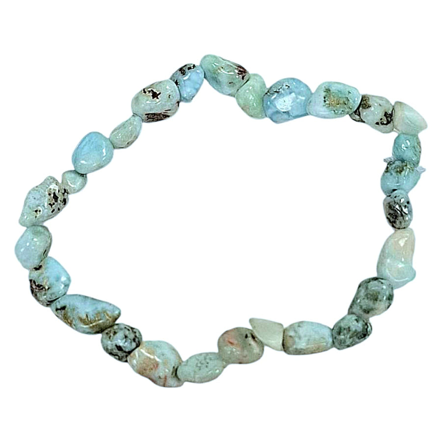 Larimar Bracelet – handcrafted Dolphin Stone bracelet with polished blue crystals for peace and emotional healing