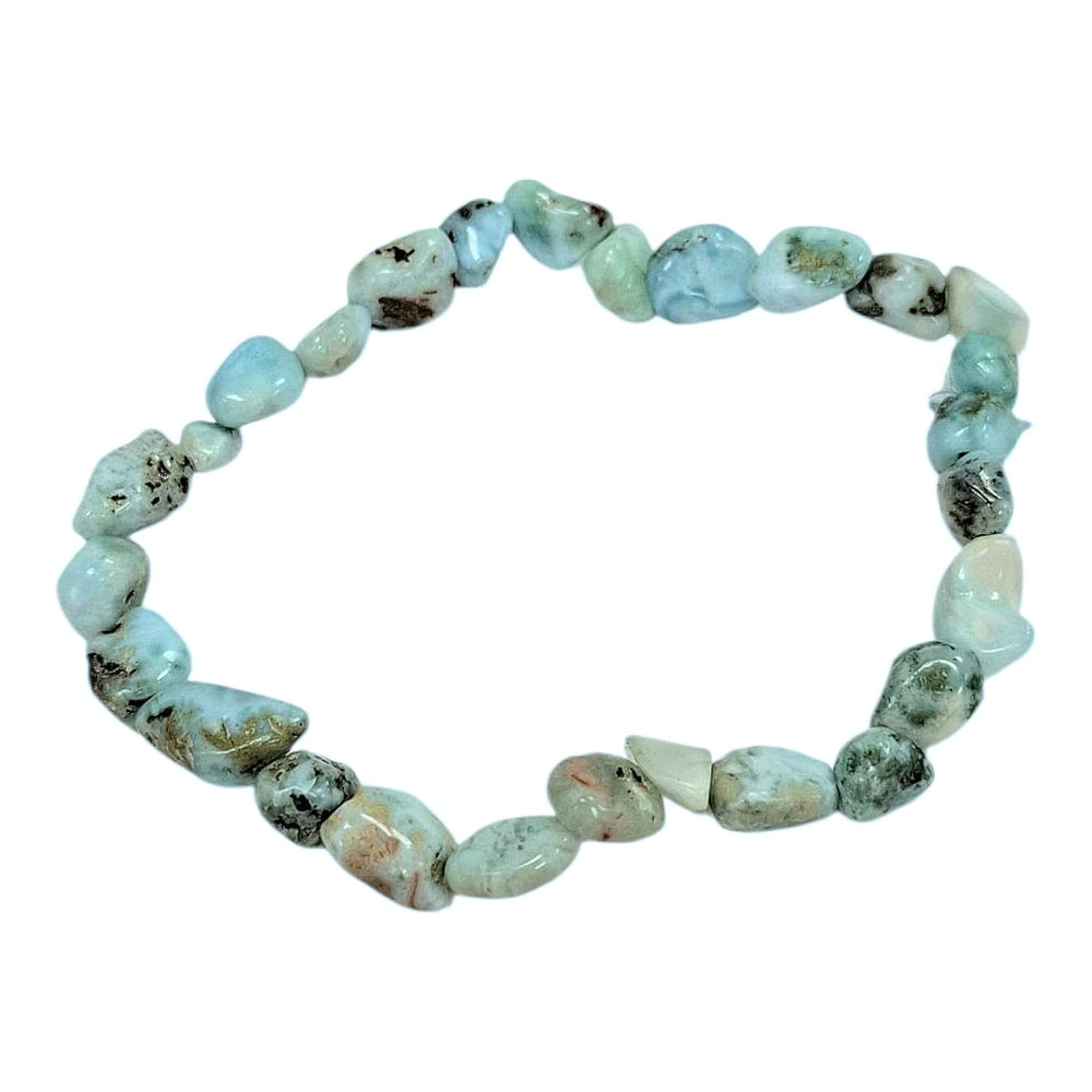 Larimar Bracelet – handcrafted Dolphin Stone bracelet with polished blue crystals for peace and emotional healing