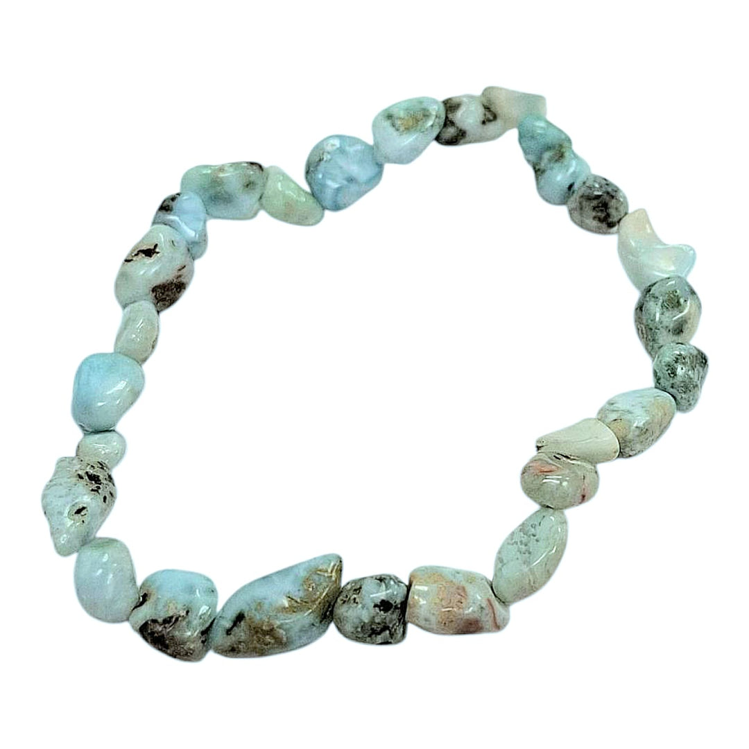 Larimar Bracelet – handcrafted Dolphin Stone bracelet with polished blue crystals for peace and emotional healing