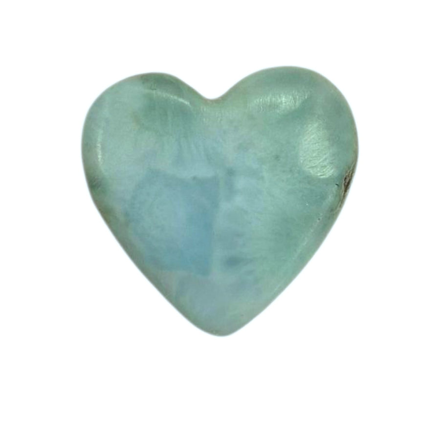 Mini Larimar heart carving in soothing blue tones for love energy