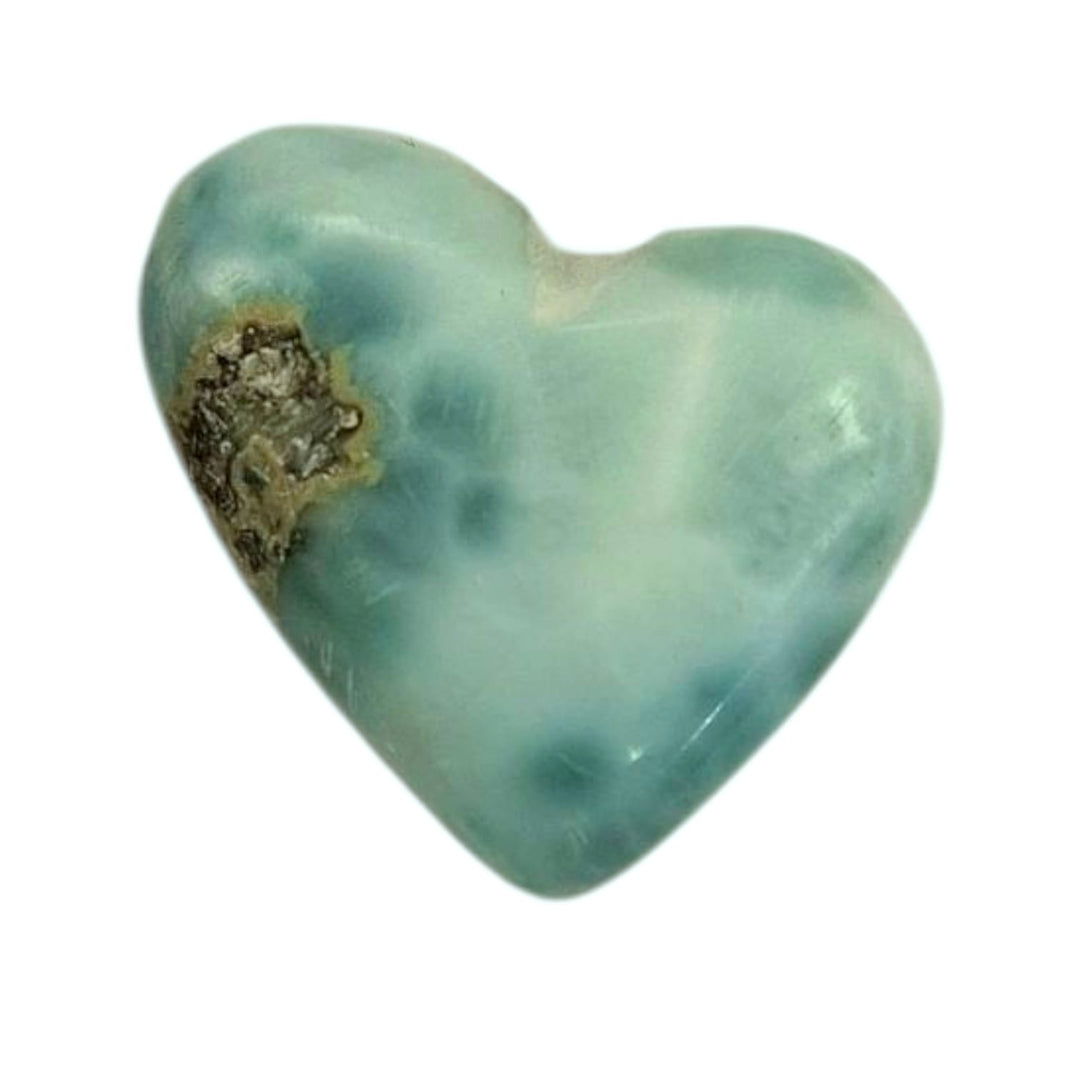 Mini Larimar heart carving in soothing blue tones for love energy