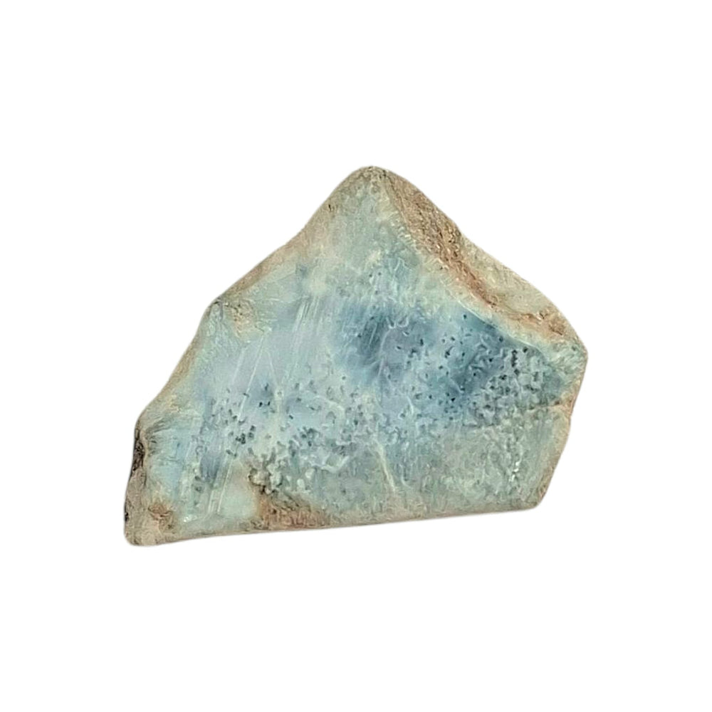 Larimar slab measuring 3.6cm by 2.5cm – polished Dolphin Stone with ocean-blue tones and white marbling for calm energy and spiritual healing