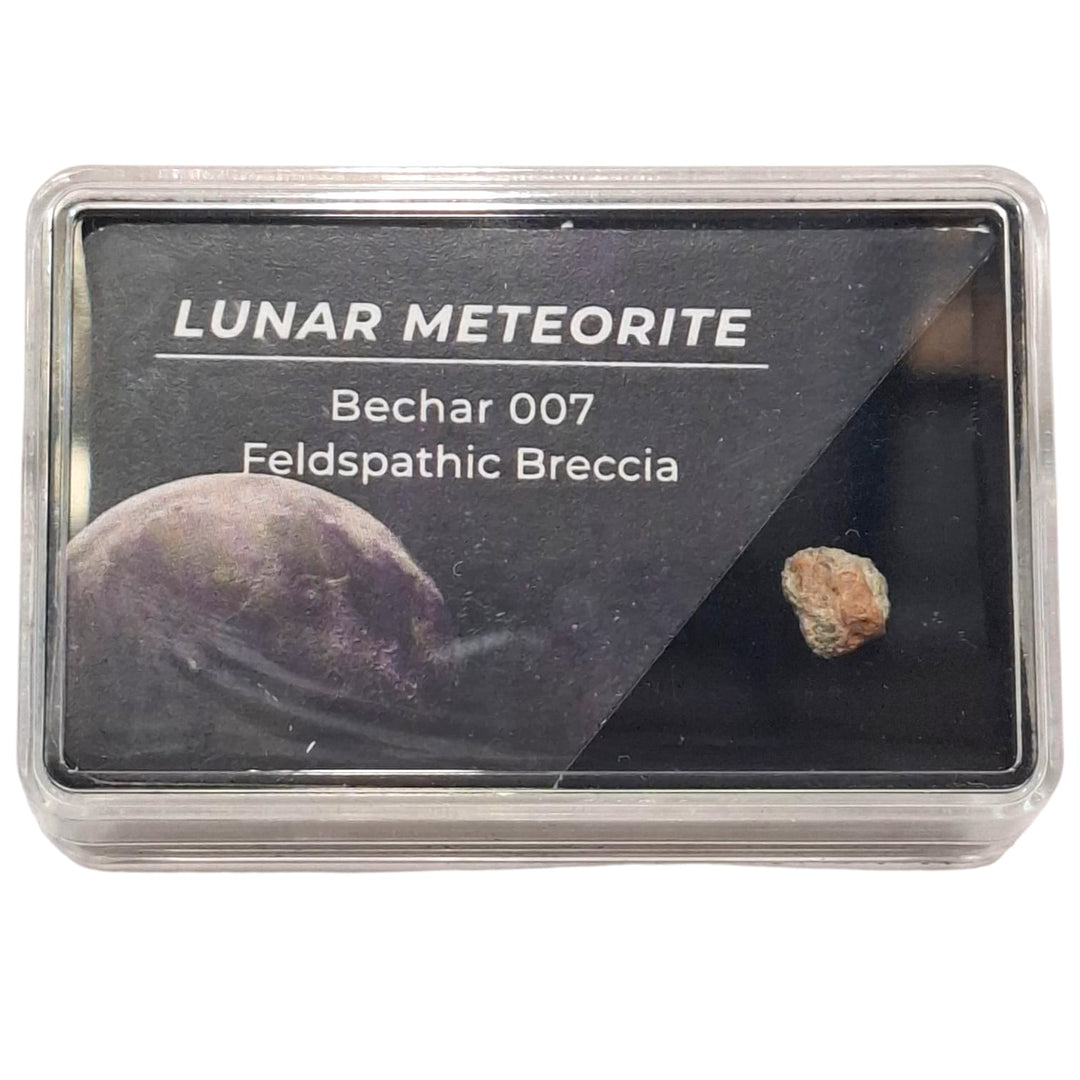 GeoFossils Bechar 007 Lunar Meteorite – Feldspathic Breccia Fragment from the Moon in Display Box