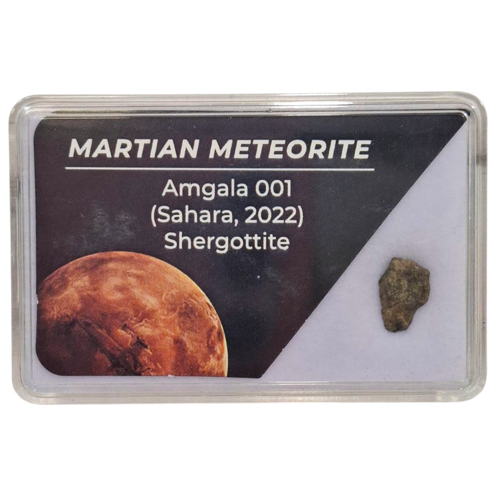 GeoFossils Martian Meteorite – Amalga 001 Shergottite Fragment from Mars in Display Box
