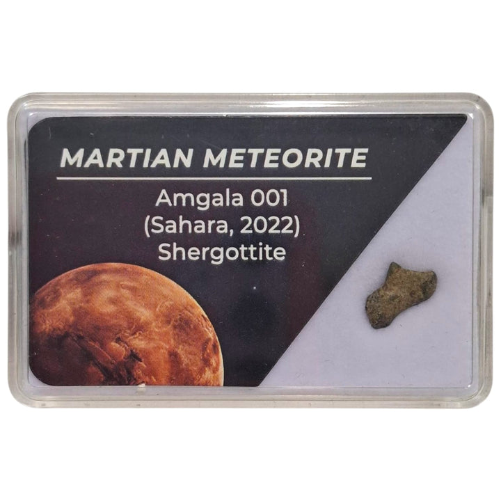 GeoFossils Martian Meteorite – Amalga 001 Shergottite Fragment from Mars in Display Box