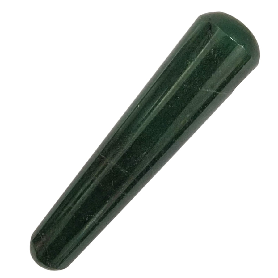 GeoFossils Smooth Green Aventurine Massage Wand – smooth light to deep green crystal wand for energy healing, emotional harmony and heart chakra alignment