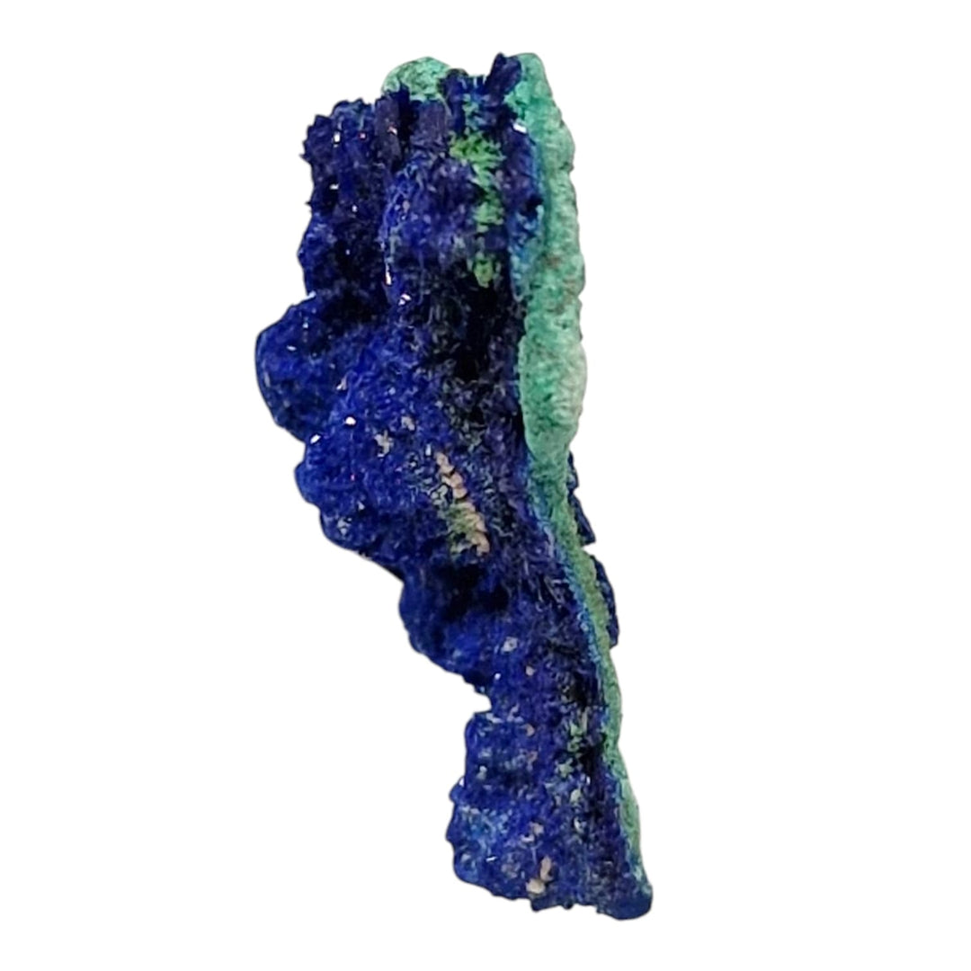 GeoFossils – Crystalline Azurite specimen with rich electric blue crystal formations ideal for intuitive and spiritual work.