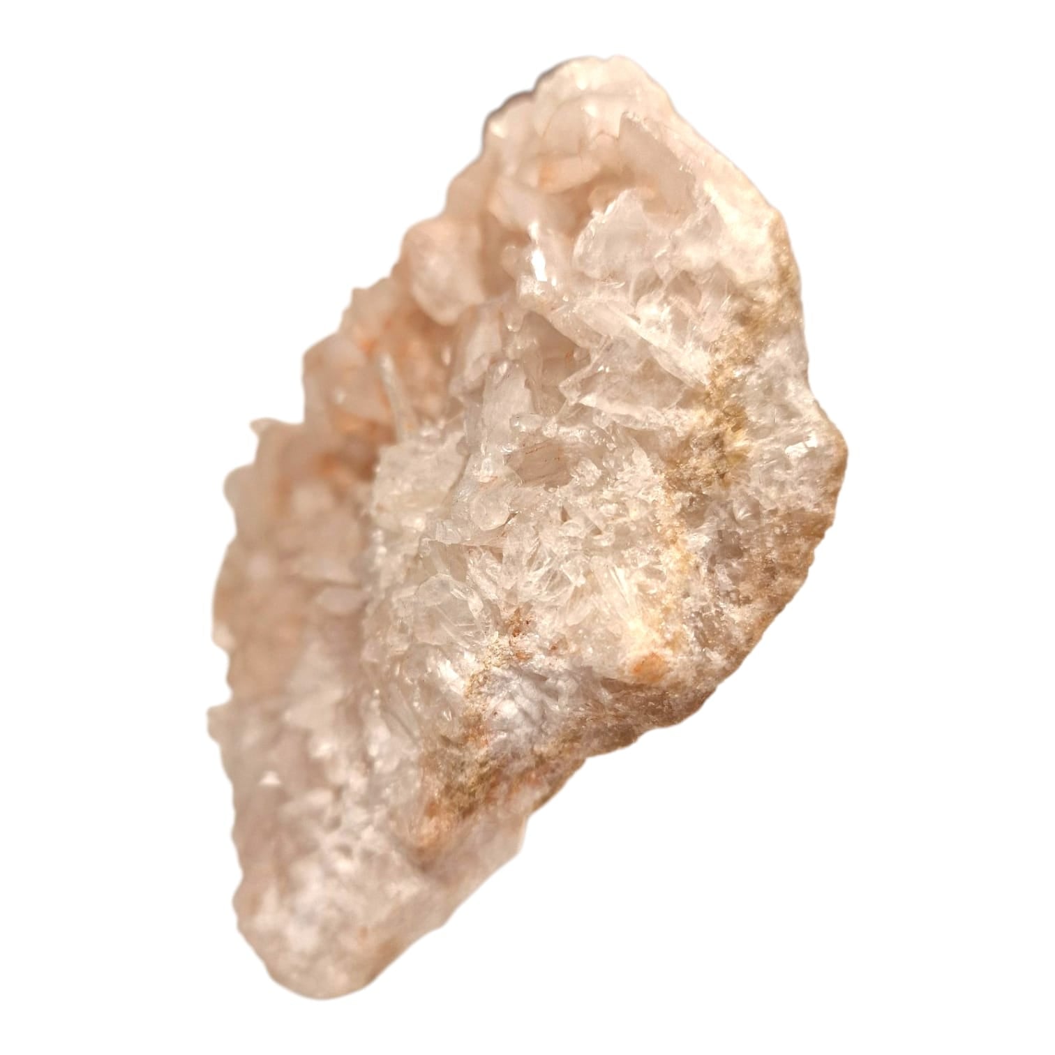 GeoFossils Blush Pink Celestite Mineral Specimen from the UK – a soft pink crystal cluster for emotional healing, calm, and spiritual connection.