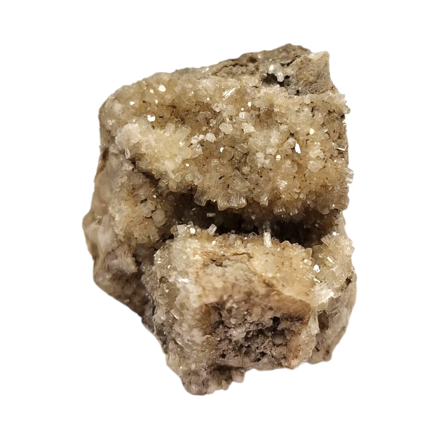 GeoFossils Brewsterite Mineral Specimen from Whitesmith Mine, Strontian – featuring soft, radiating strontium-rich crystals with a pearly lustre.