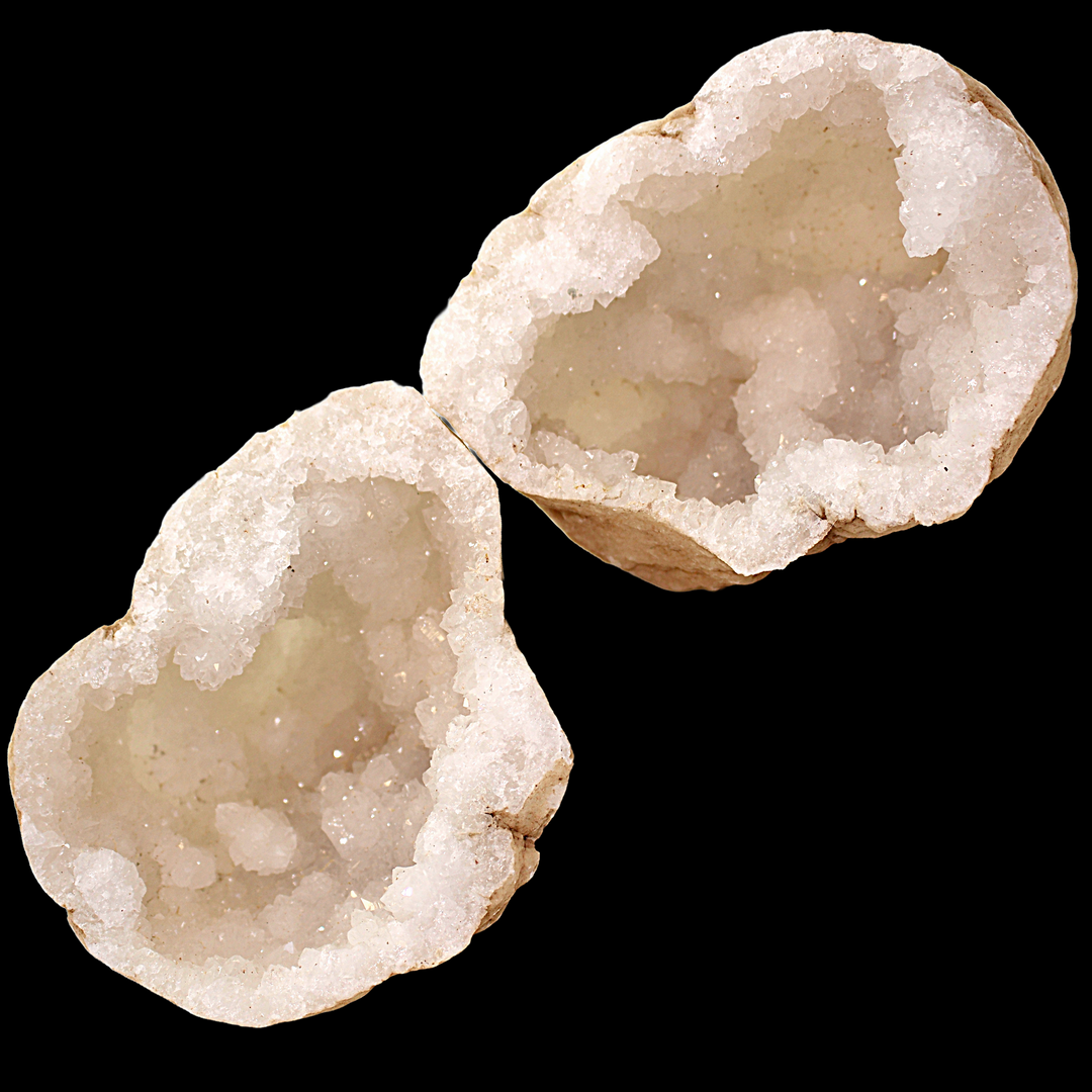 Crystal Quartz Geode centrepiece with natural crystal points