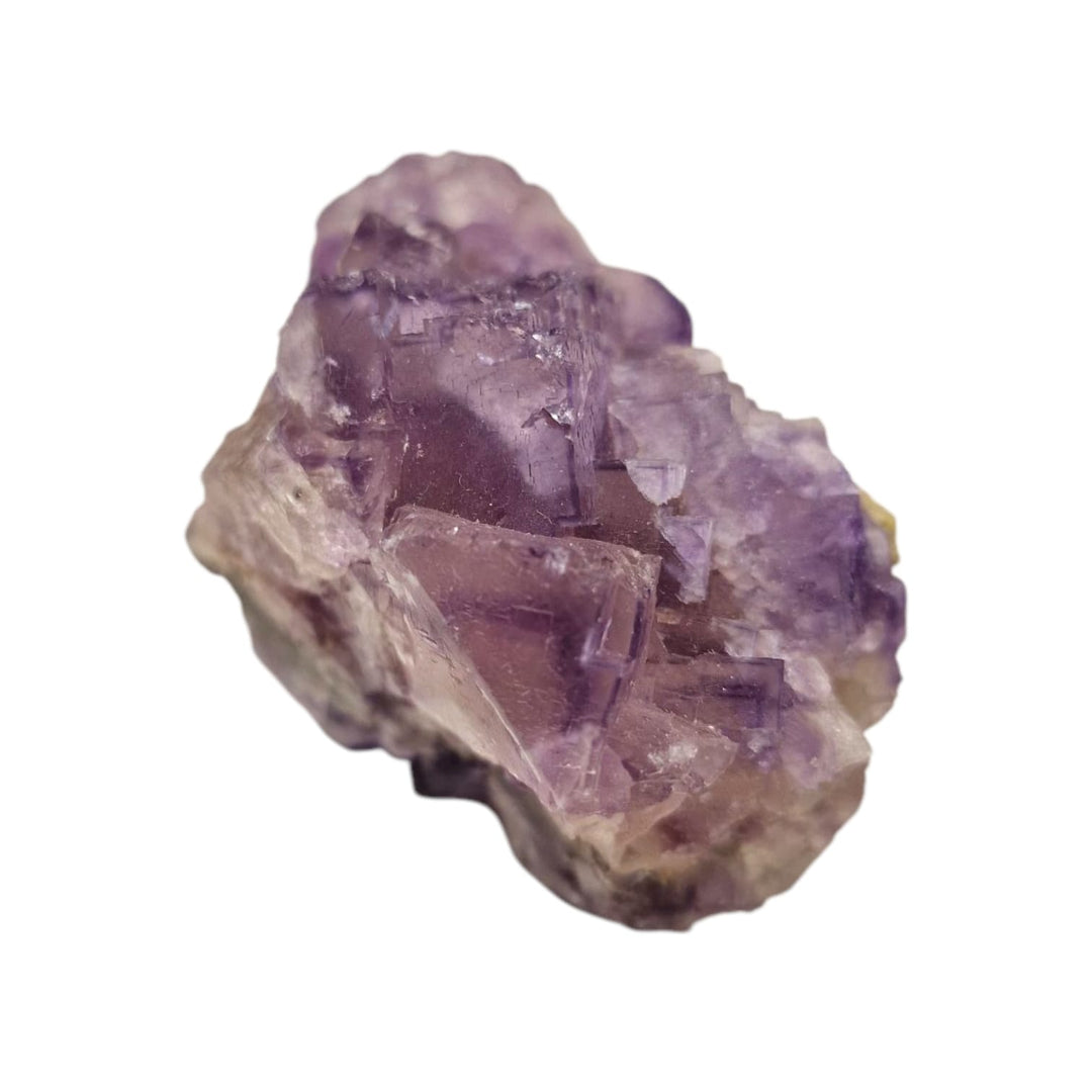 GeoFossils Fluorite with Smithsonite Mineral Specimen – UV reactive crystal showing translucent fluorite with delicate smithsonite formations.