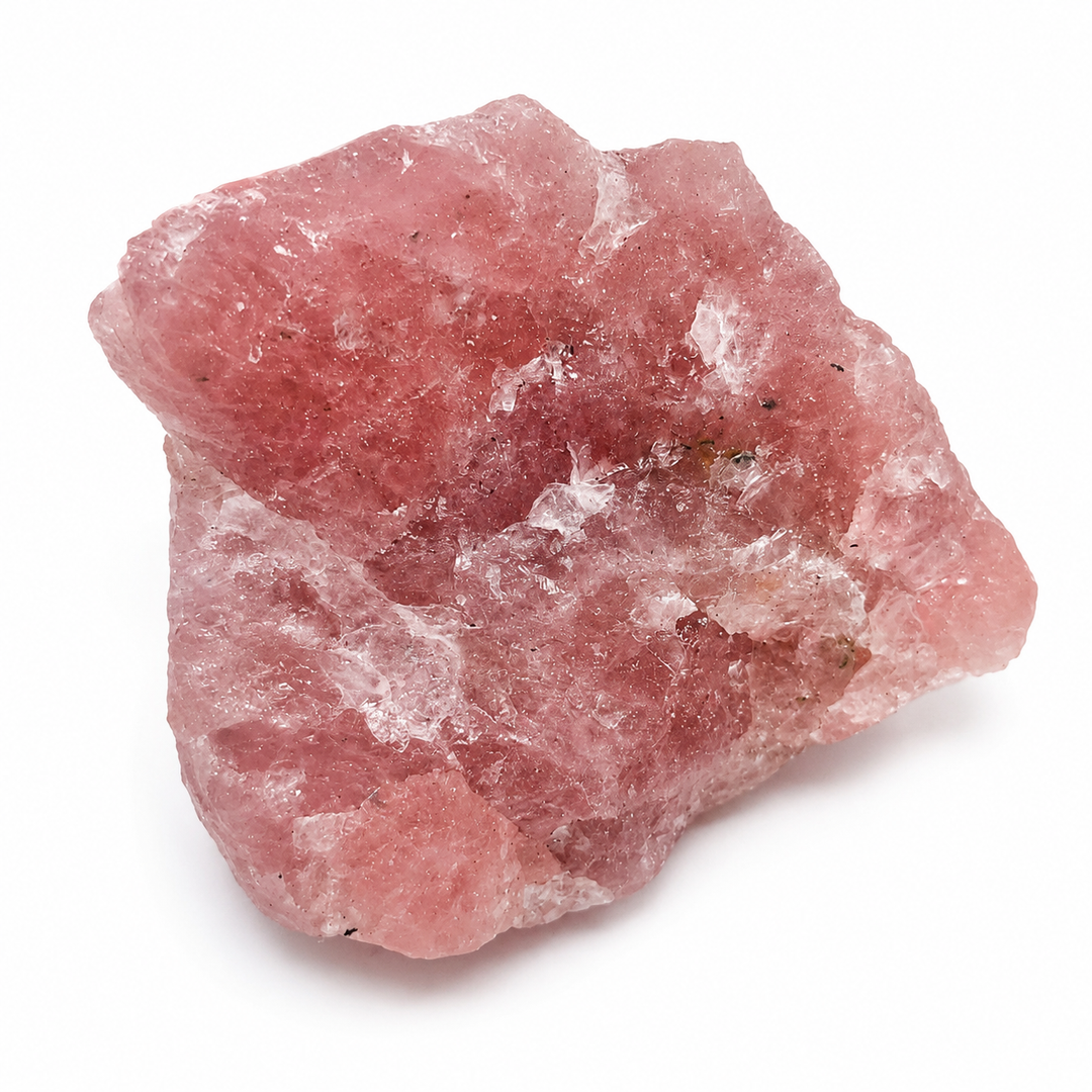 GeoFossils Guava Quartz raw mineral specimen showing natural pink and peach crystal colouring.