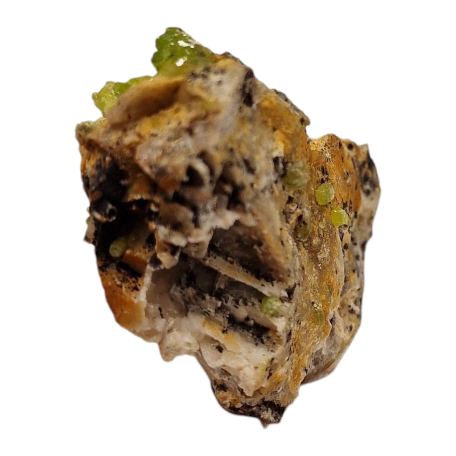 GeoFossils Hemimorphite Mineral Specimen from Greystones Quarry, Cornwall – showcasing delicate pale blue to white crystal formations on matrix.