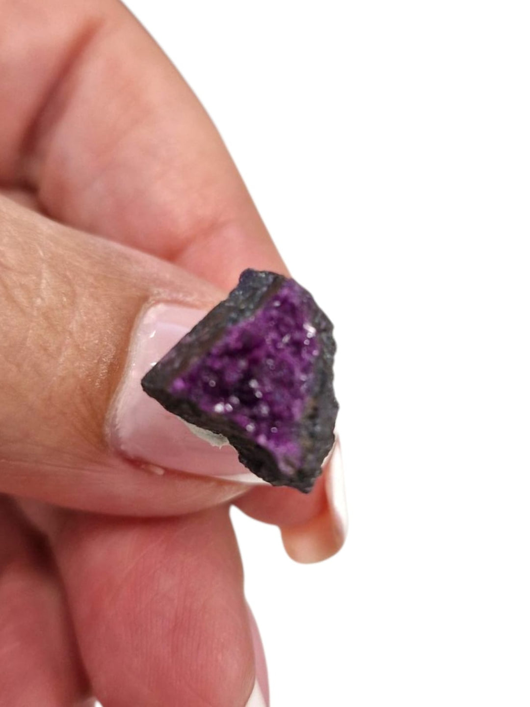 GeoFossils Crystalline Kammererite specimen with deep reddish-purple lustrous crystals from Muğla Province, Turkey – rare chlorite group mineral for collectors.