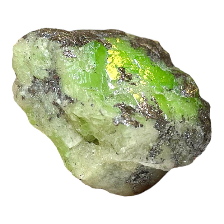 Natural Tsavorite Garnet and pyrite cluster on display