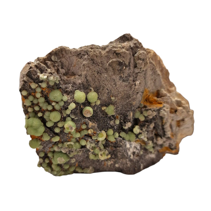 GeoFossils Wavellite Specimen from Arkansas – vibrant lime-green botryoidal crystal clusters with sculptural depth and high luster.