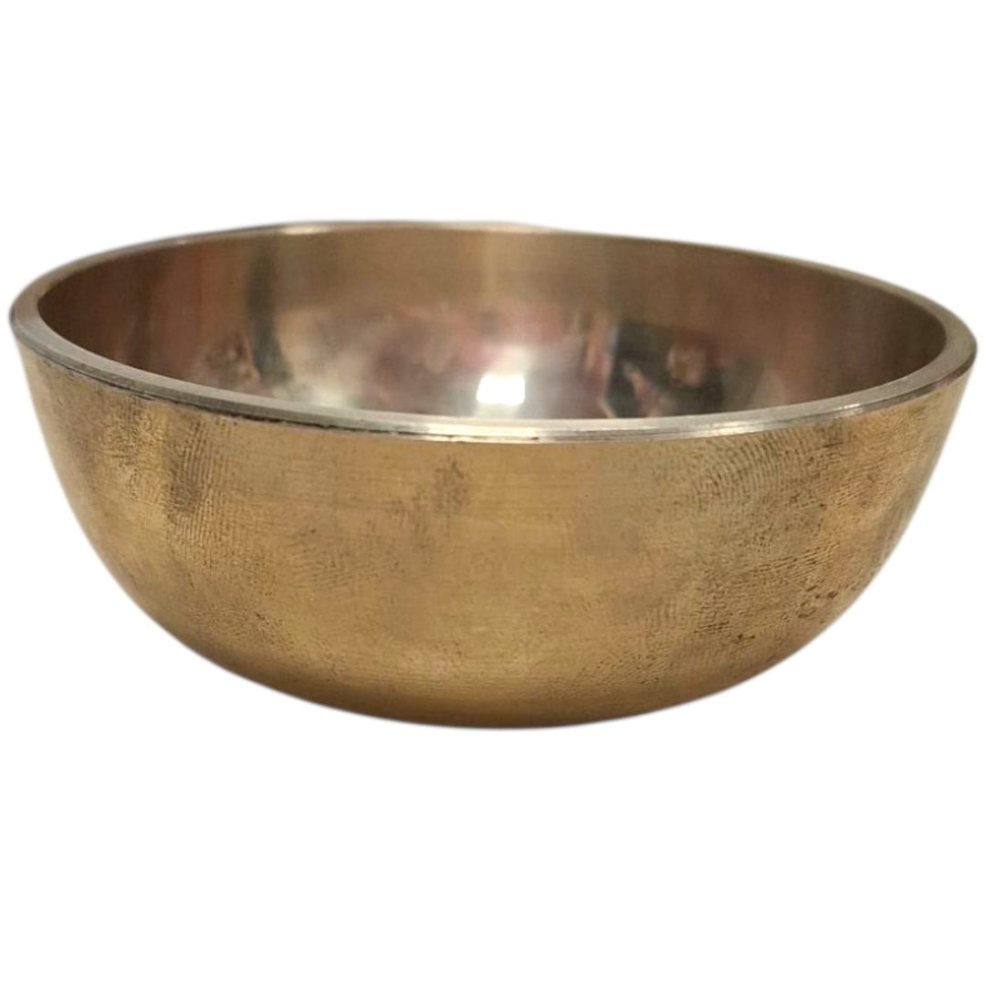 Machine-made mini singing bowl with striker and cushion, ideal for sound healing, meditation, and ritual energy work