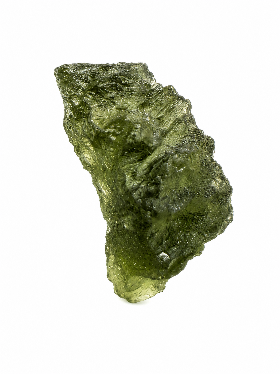 Natural Moldavite specimen from the Czech Republic.