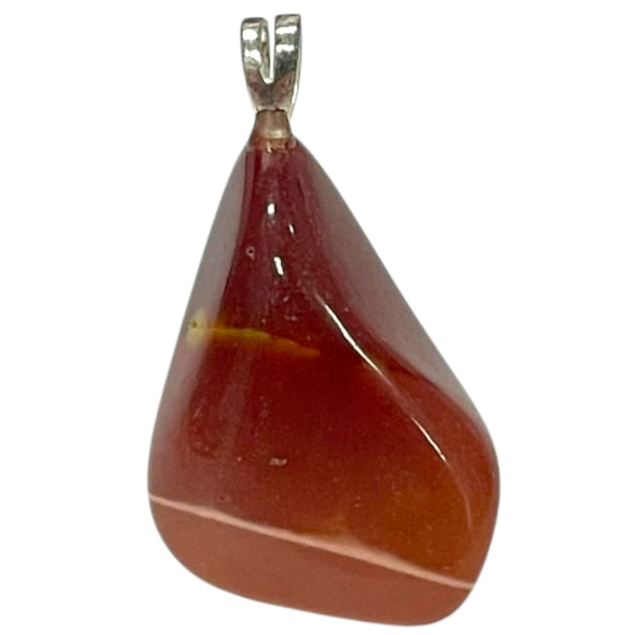Mookaite pendant with ochre, red and mustard tones set in hallmarked sterling silver – crystal necklace for vitality, ancestral wisdom and grounded change